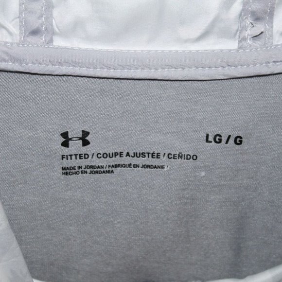 Under Armour Sportstyle Wind Anorak White Gray Hooded Pullover Large H11990 - Picture 4 of 11